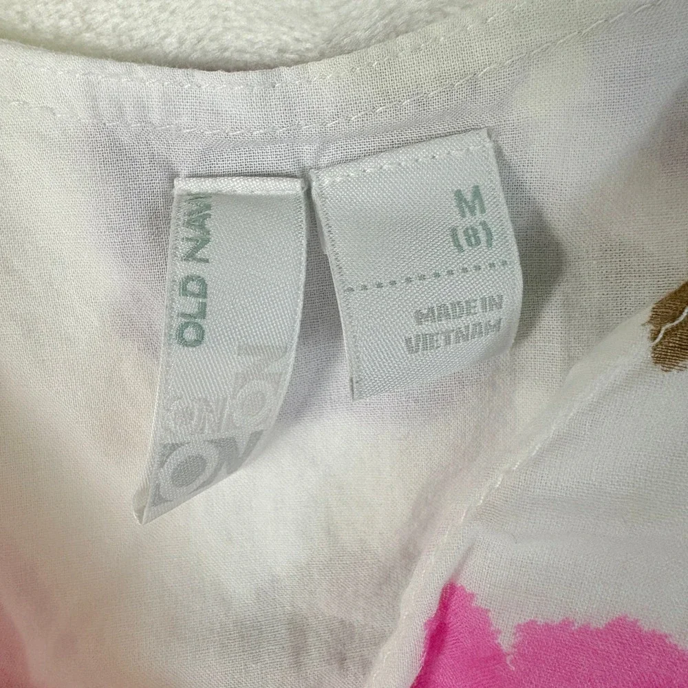 Old Navy Floral Sundress Kids Size 8 White Pink Yellow Good‎ Smocked Cotton